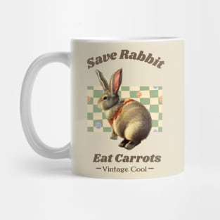 Vintage Save Rabbit Eat Carrots Lop Eared Bunny Wild Rabbits Activist Mug